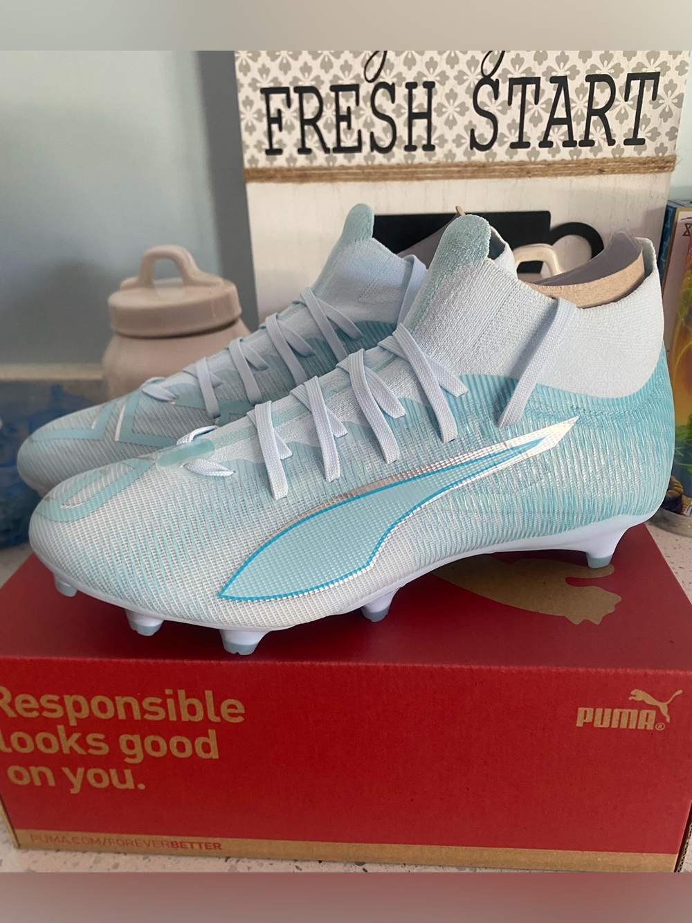 Puma Ultra 5 Match+108640-01
Women's 8.5 Blue Aqua FG/AG Soccer
Cleats DWA3821
